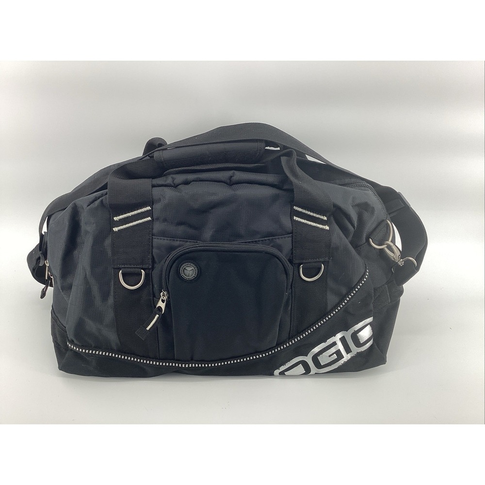 OGIO Half Dome Duffle Bag Black Shoulder Strap & Audio Pocket Gym Travel
